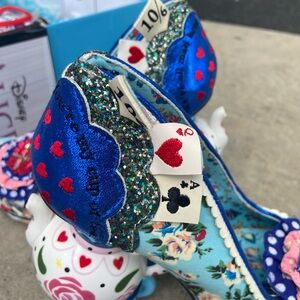 Irregular Choice Blue and Red Heels Alice in Wonderland